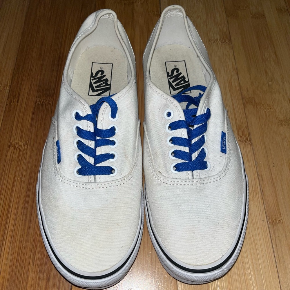 White and blue vans size 9 men’s